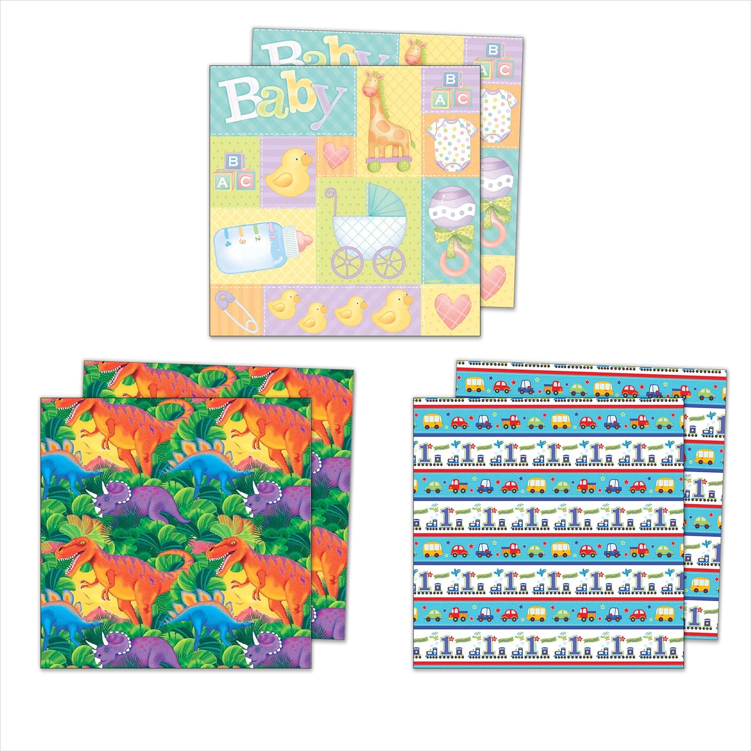 baby boy birthday wrapping paper