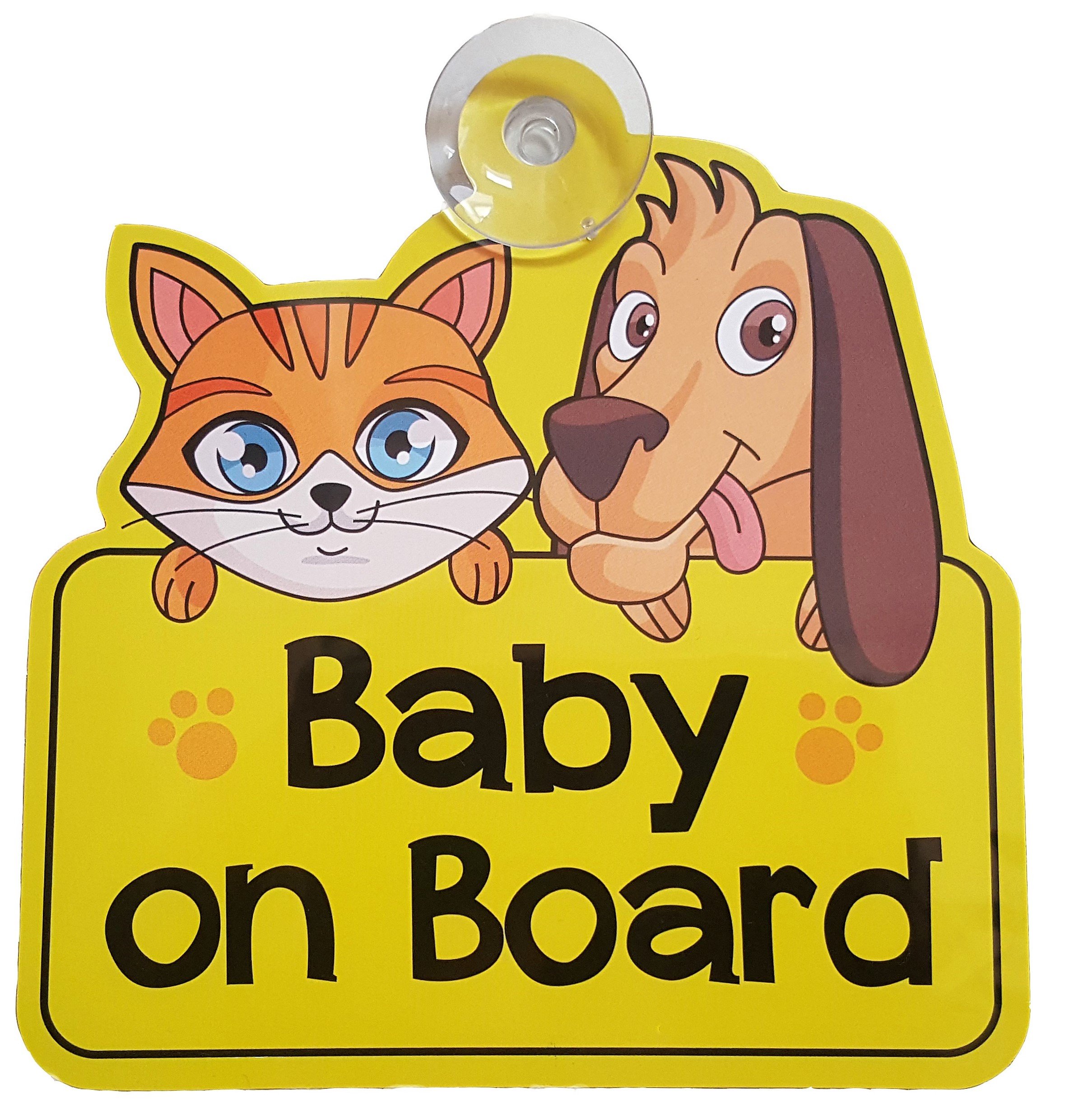 Baby on Board car sign for car window - Great gift/gifts/present/presents for new baby, girl, boy, kid, child, children, sticker, decal, vinyl - FREE with our car sun shades