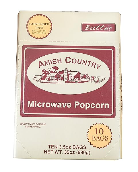 AMISH COUNTRY POPCORN – LADYFINGER BUTTER MICROWAVE POPCORN...