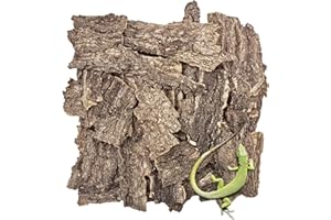 VCEPJH Reptile Bark Bedding,2 LB Natural Cork Bark for Reptiles Flat Cork Wood Terrarium Substrate Tank Supplies for Snake Spiders Bearded Dragons Hermit Crabs Geckos