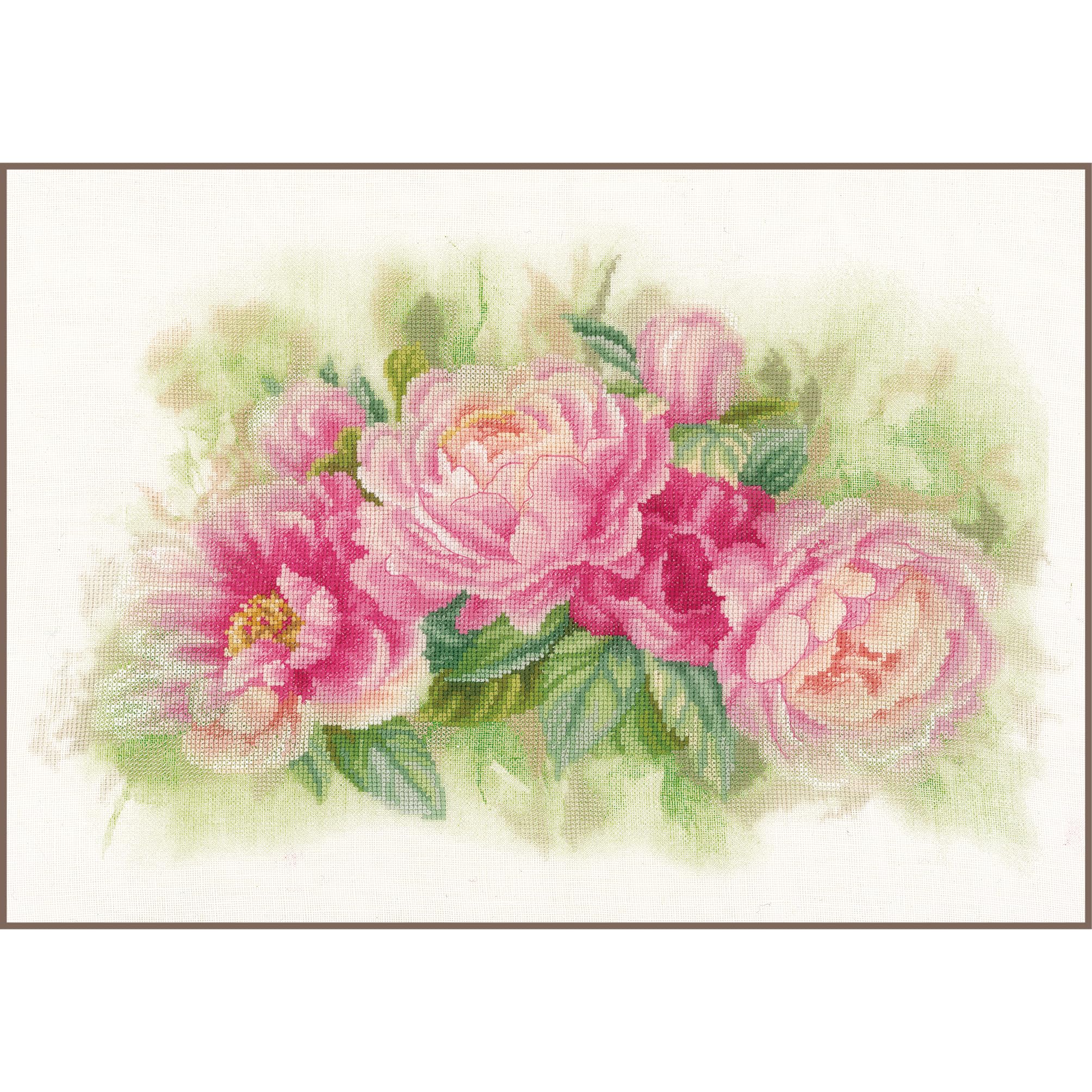 Lanarte Counted Cross Stitch Kit: Bouquet of Peonies, NA, 41 x 26cm