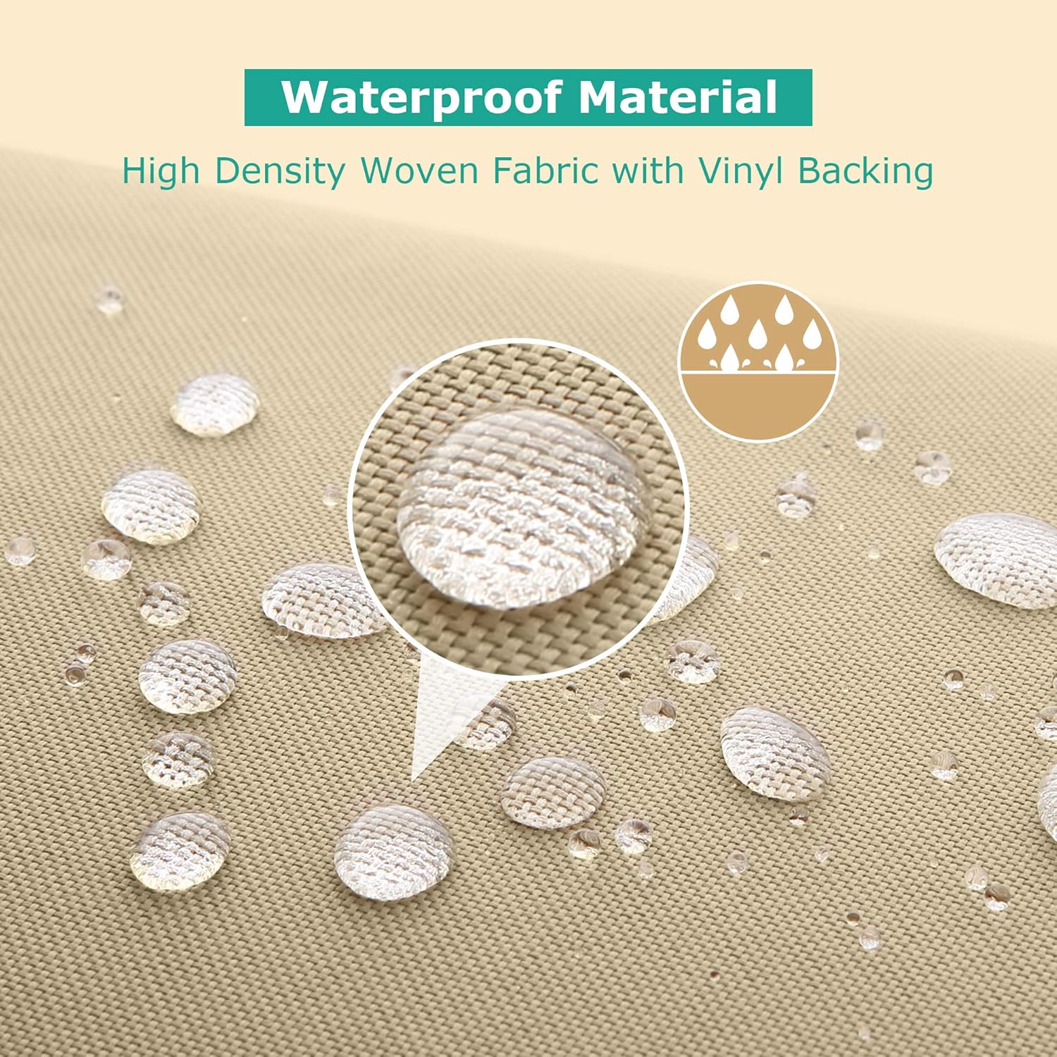 SunPatio Outdoor Chaise Lounge Cover, Waterproof Patio Furniture Lounge Chair Cover with Sealed Seam, Heavy Duty Chaise Cover 76" L x 30" W x 26"/10" H, All Weather Protection, Beige : Garden & Outdoor