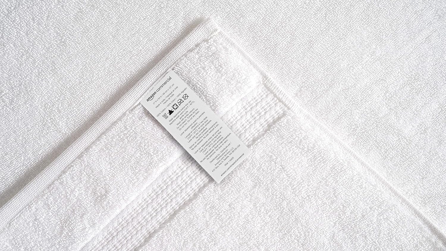 Commercial 100% Premium Cotton Bath Towel Set - Pack of 6, 27 x 54 Inches, 650 GSM, White: Home & Kitchen