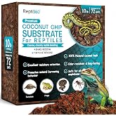 Repti360 Premium Coconut Chip Substrate for Reptiles &ndash; 10 LB Block in Carton Box, Expands to 72 Quarts &ndash; Natural &amp; Dust-Free Coco Husk Bedding for Ball Python, Bearded Dragon, Tortoise &amp; Gecko