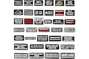 CDzyzh Iron On Patches,Funny Phrases Iron on Word Patches for Motorcycle Biker Vest Different Slogan Letter Patch for Jackets Decoration Sew On Patches for Backpacks Jeans Clothing Book Bag 36pcs