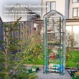 VonHaus Mini Greenhouse 4 Tier 158cm Tall Roll Up Door Weatherproof Cover view 2
