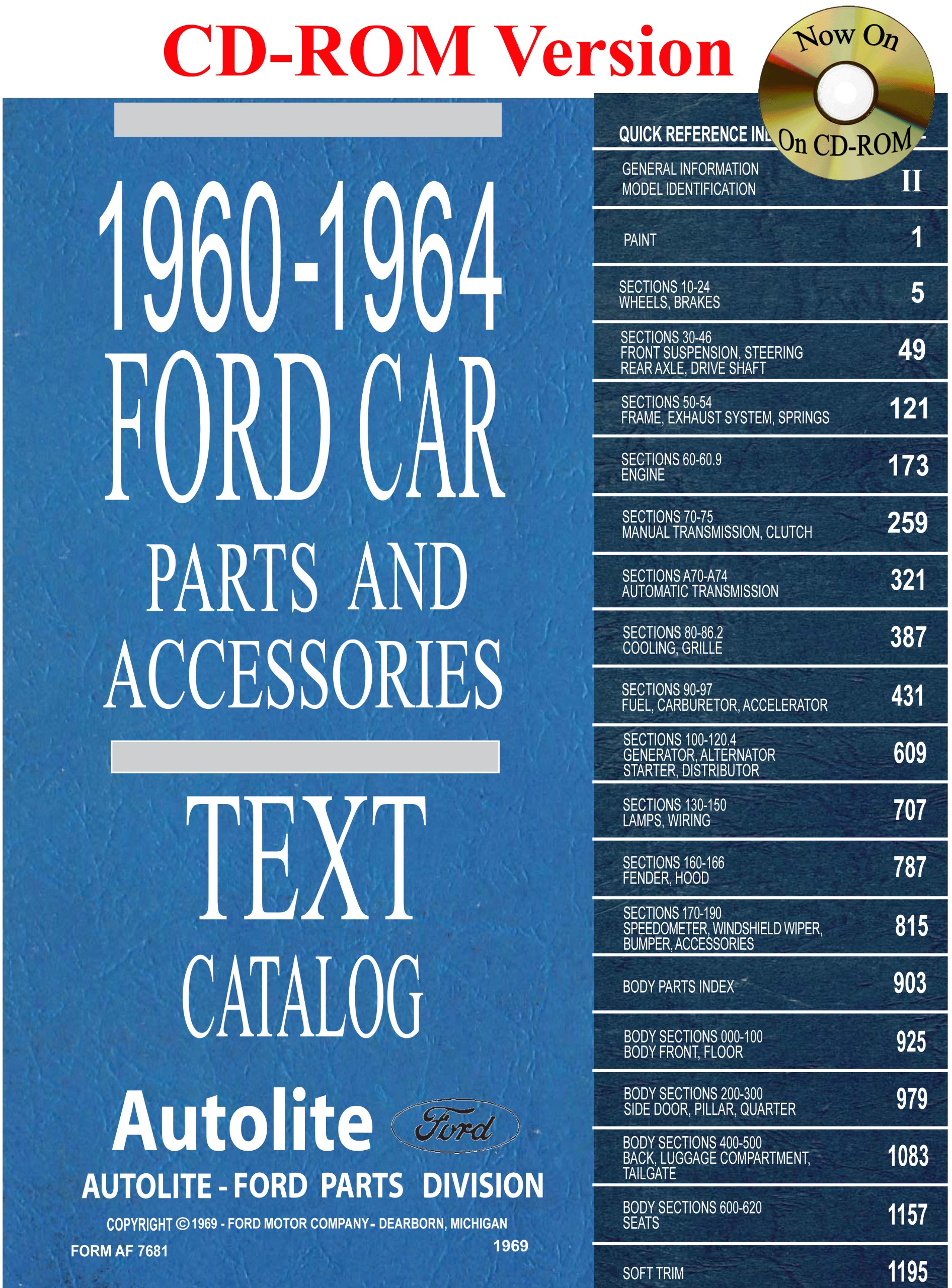 ford company parts on 1960 Thru 1964 Ford Car Parts And Accessory Catalog Ford Motor Company David E Leblanc 9781603710213 Amazon Com Books
