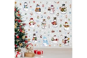 BORAMDO Christmas Snowman Wall Stickers Decoration 12 Sheets, Christmas Wall Decals Holiday Snowman Decor for Wall, Winter Snowflake Wall Vinyl Stickers for Living Room Bedroom Home Office Decor