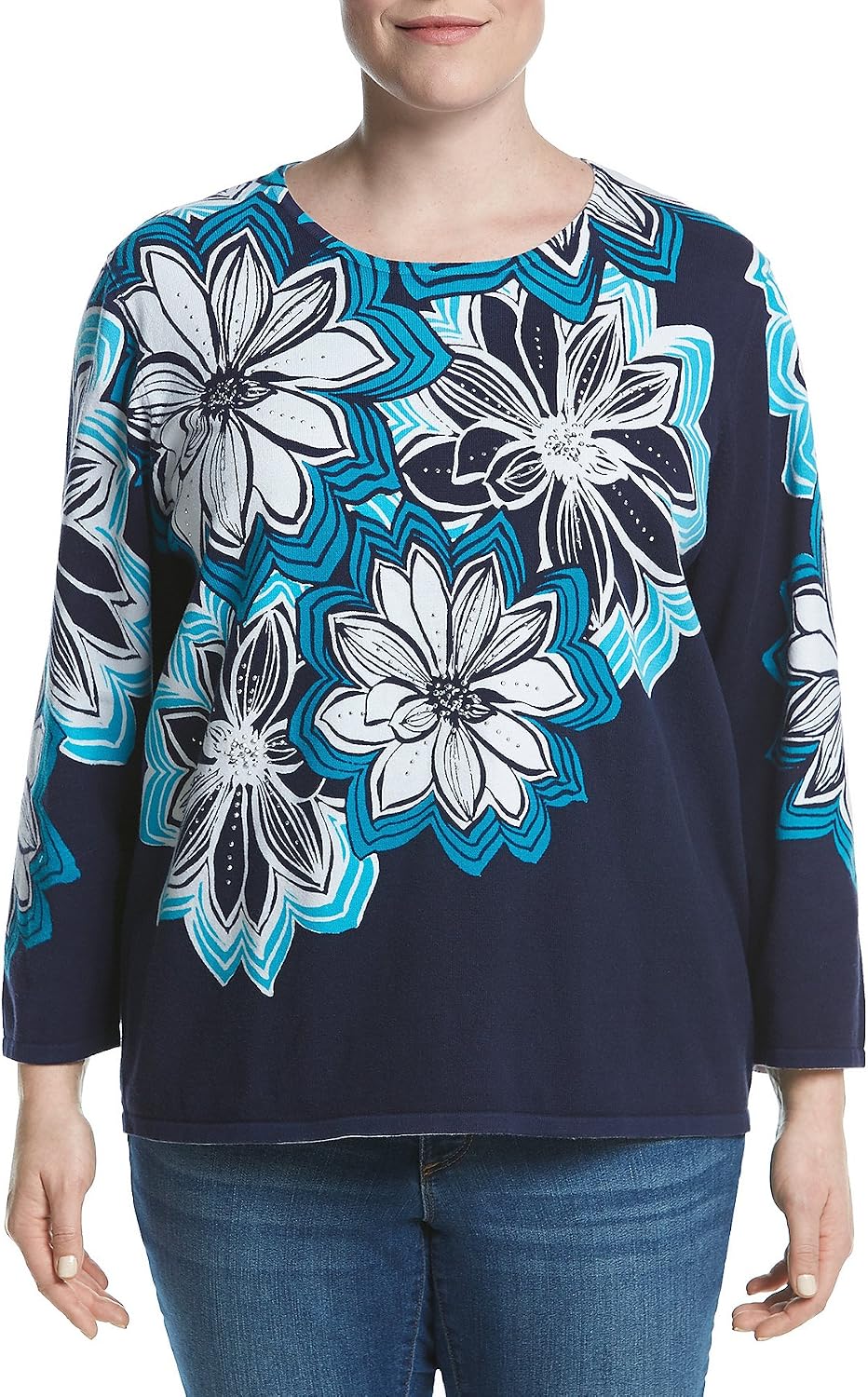 alfred dunner floral sweater