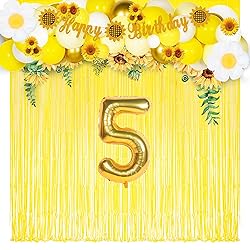 Yellow Streamers Party Backdrop - GREATRIL Foil