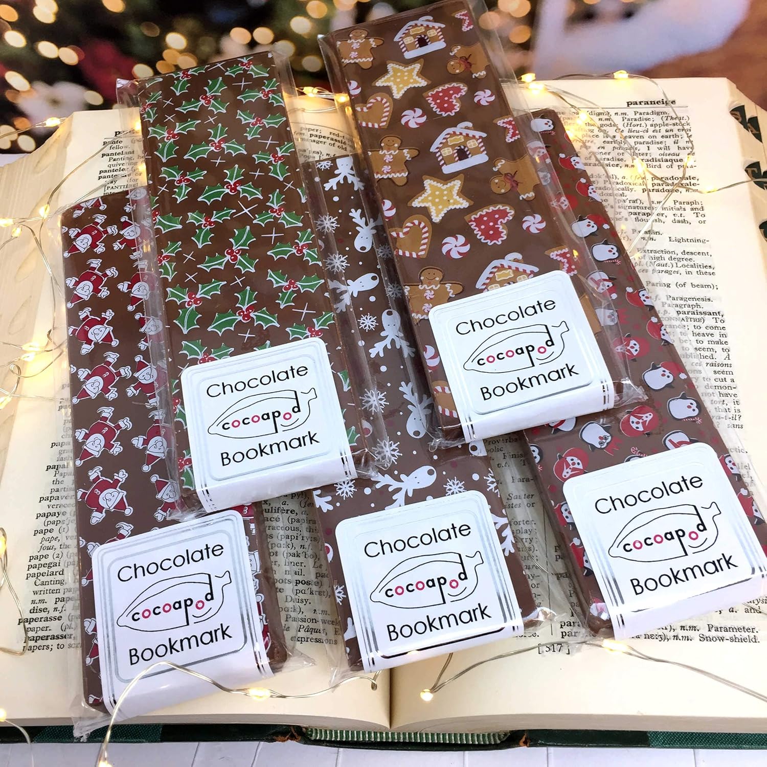Chocolate Bookmarks Christmas Chocolate Bars Set of 5 Bars