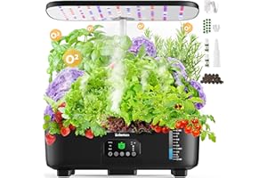ZEKESON Misting Hydroponic Growing System Kit 15-Pods Indoor Smart Herb Garden Planter with LCD Touch Panel 6L Large Tank for Herb/Vegetables/Flowers/Fruits,Birthday&Christmas Gifts for Gardening Beginners