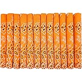 HankieWorld Bandanas Gift Set 12 Pack Soft Thin Handfeel Cotton Bandanna Scarf for men