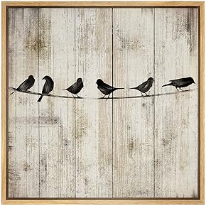 SIGNWIN Framed Canvas Wall Art Silhouette of Bird...