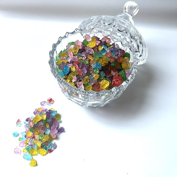 SWEETGLOB OLD FASHIONED MEDIUM ROCK SUGAR CANDY GEMS, LUMP SUGAR ROCK CRYSTALS (1 POUND, ASSORTED FLAVORS)