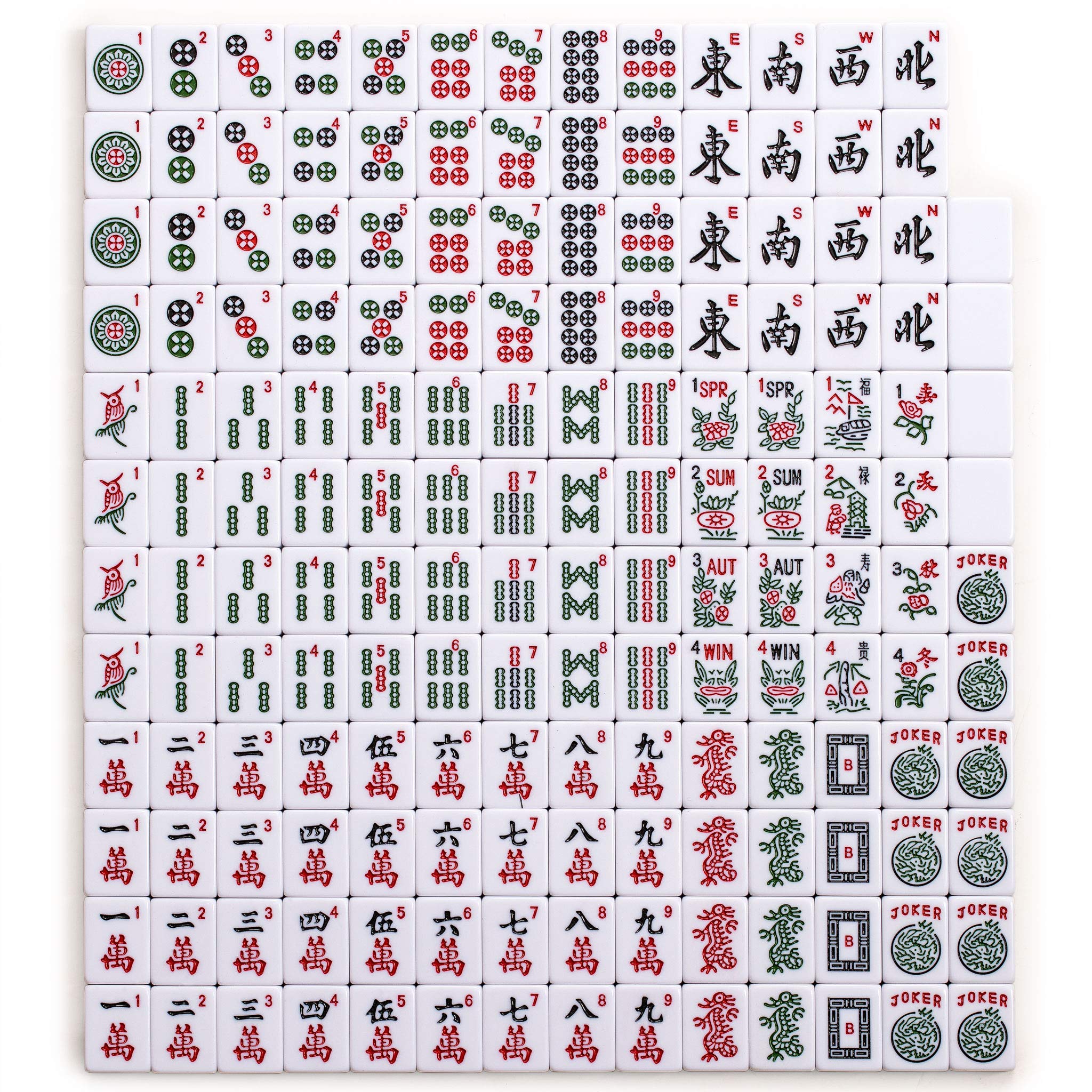 Yellow Mountain Imports American Mahjong Game Set, Santorini with Blue Soft Case - All-in-One Racks with Pushers, Wright Patterson Scoring Coins, Dice, & Wind Indicator