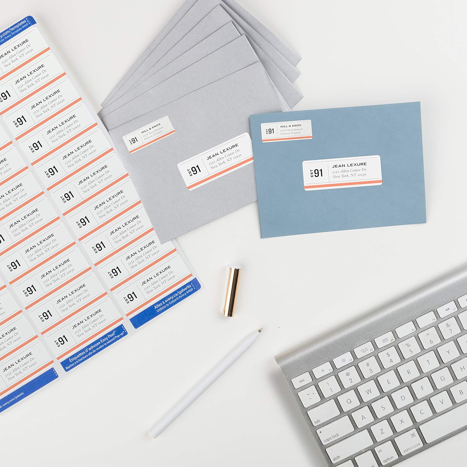 Avery Address Labels with Sure Feed for Inkjet Printers, 1" x 2-5/8", 3, 000 Labels, Permanent Adhesive (8460), White : Address Labels : Office Products
