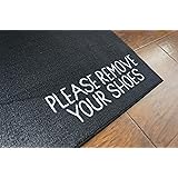Please Remove Your Shoes Welcome Door Mat - 2x3 - Black