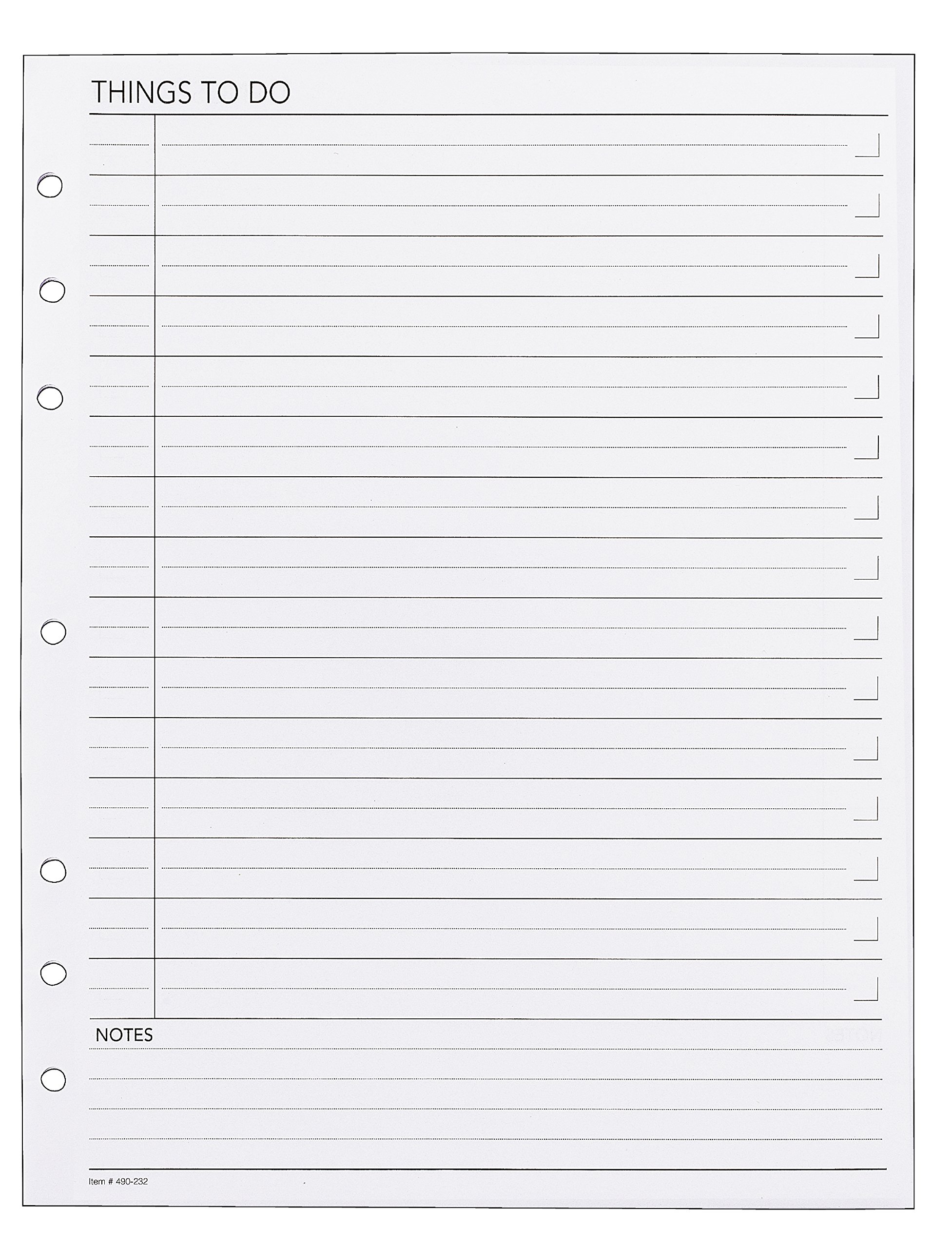 Day Runner Things to Do Planner Refill (490-232)