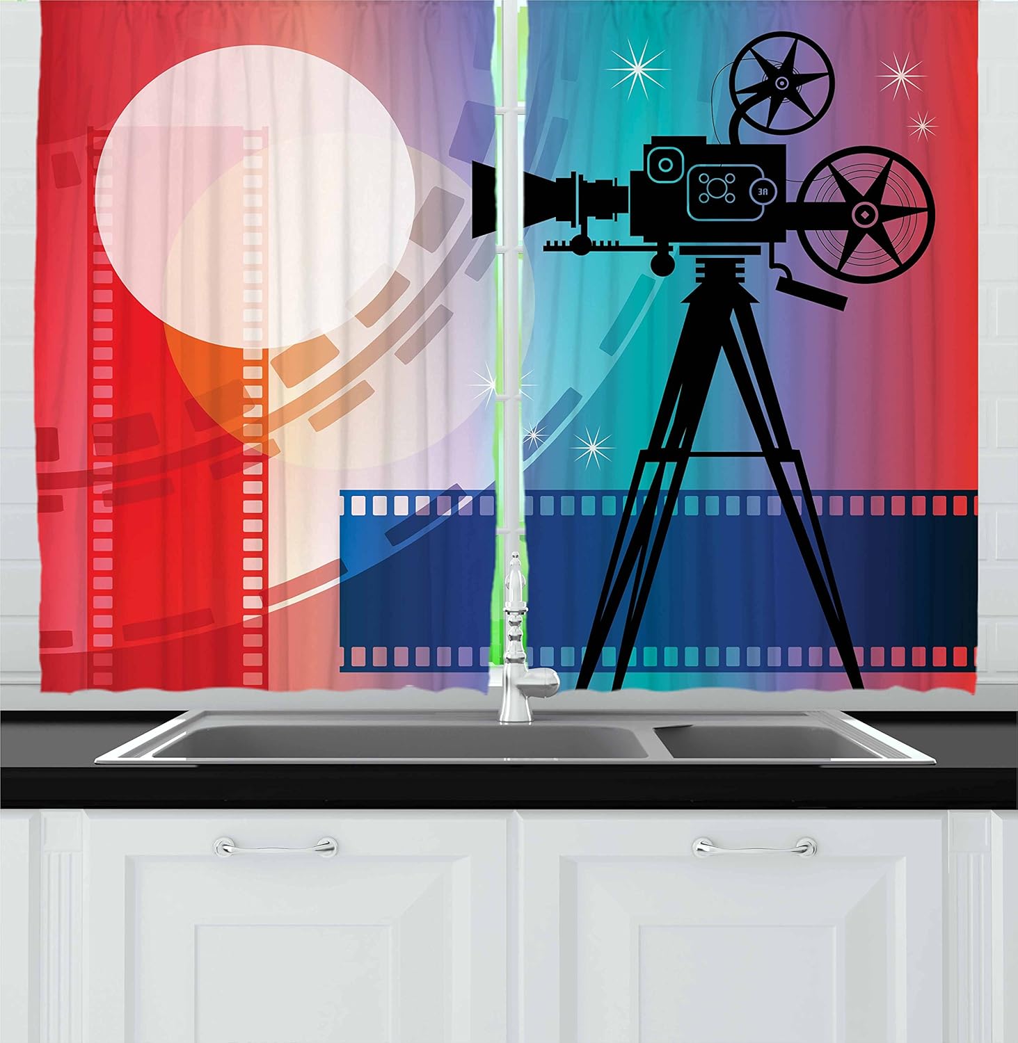 Download Amazon Com Ambesonne Cinema Kitchen Curtains Colorful Projector For Android Wallpaper Amazon Com Ambesonne Cinema Kitchen Curtains Colorful Projector For Android Free