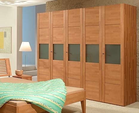 Kleiderschrank Buche teilmassiv geölt/ Glas satiniert: Amazon.de: Küche