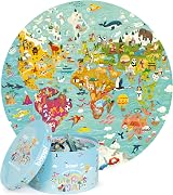 boppi Round World Map Jigsaw Puzzle 150 Pieces Ages 5+ Educational