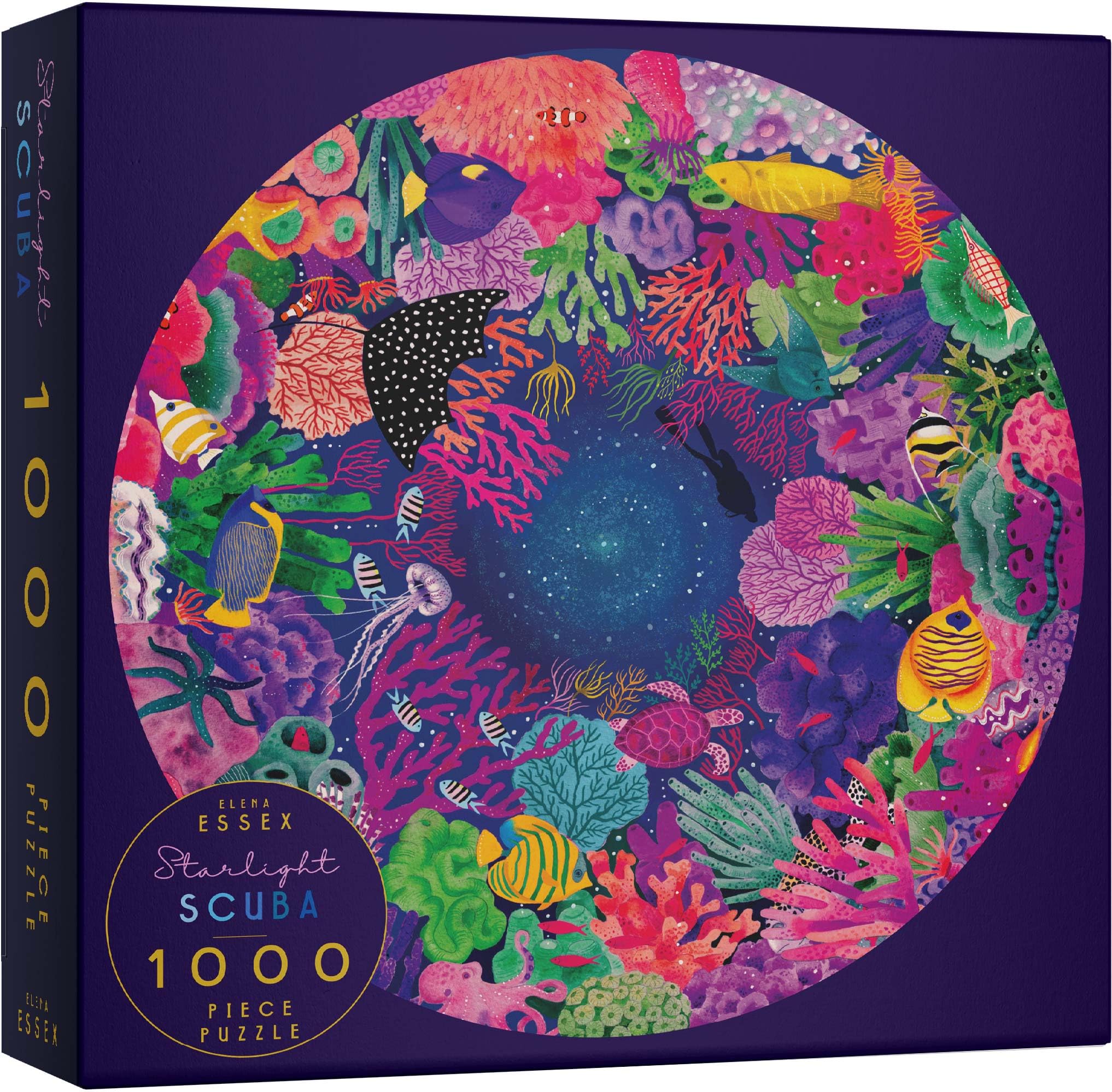 Elena Essex Jigsaw Puzzles for Adults 1000 - Starlight Scuba/Jigsaws/Jigsaw Puzzle/Ocean Sea Coral Reef Puzzle/Round Puzzles Diameter 68cm — image 1