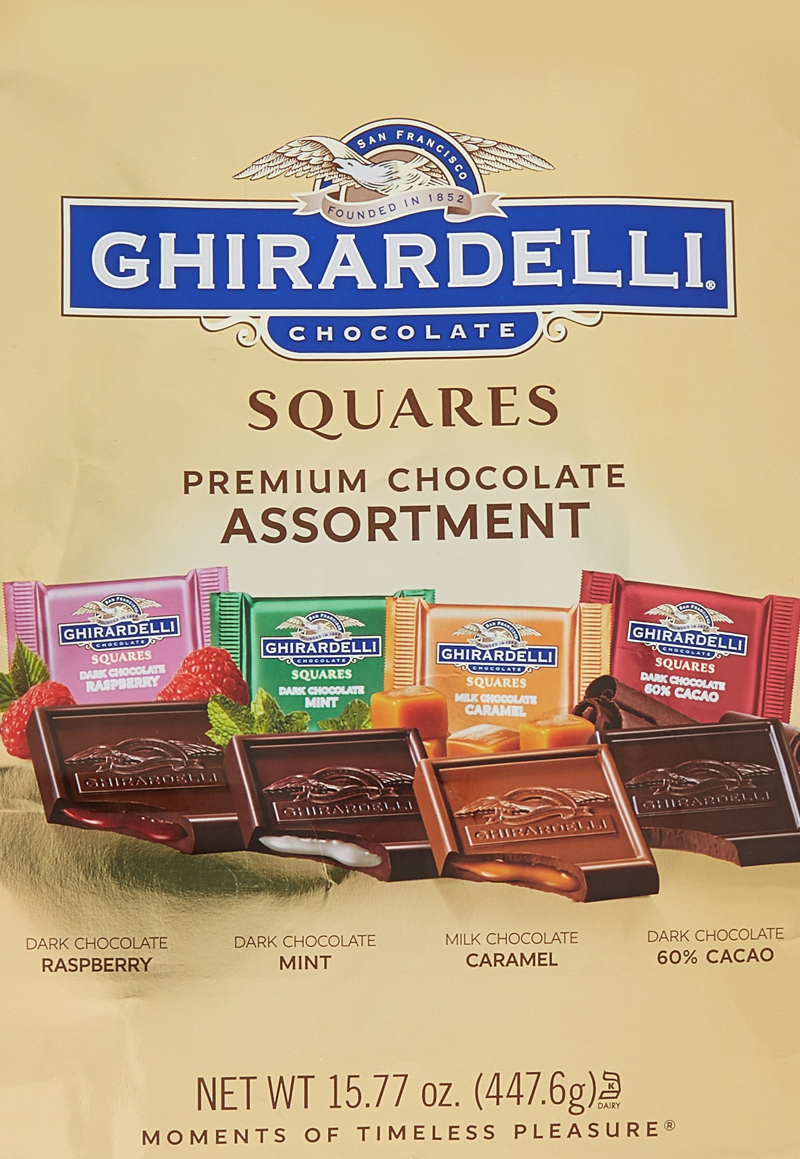 Ghirardelli Dark Assorted Chocolate Squares XL Bag, 16.71