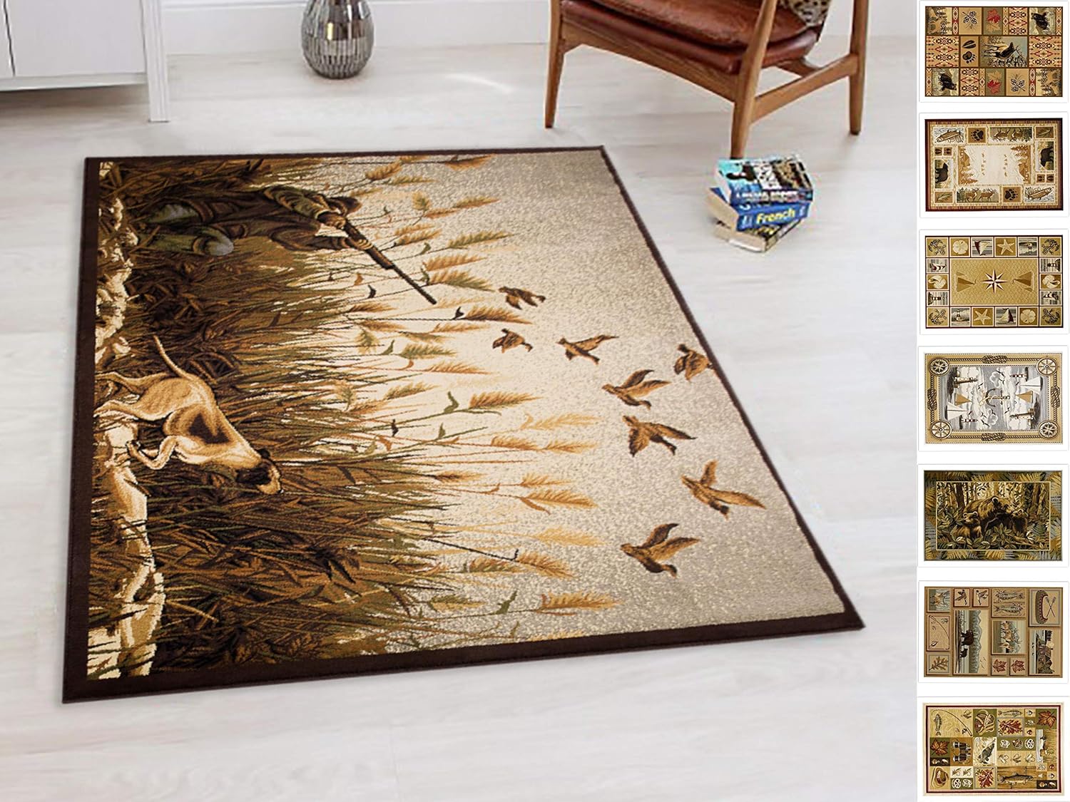 HRCabin Rug Lodge, Cabin Hunting Accent Area Rug