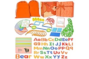 Aclarastra Magnetic Alphabet Letters and Wooden Shape Puzzles for Kids Ages 3-5, Learning Toy for 3 4 5 Year Old Girl Gift - Preschool Spelling Game Toddler Puzzles Educational Toy Toddler Kid Ages 3+