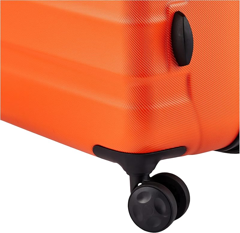 Valise Rigide Grande - Bagage de Voyage Extensible ABS avec 4 Roulettes Doubles Pivotantes - Résistante aux Rayures et Légère - 78 x 52,6 x 32cm - Orange Brûlé