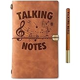 InnoBeta Music Lovers Gifts Journal With Pen, for Men Women on Christmas, Embossed Notebook, Travel Diary, Faux Leather, 7x5 Inches - Notes