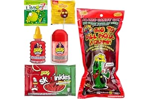 Tiktok Chamoy Pickle Kit with Candy, Includes Skwinkles Salsagheti, Lucas Gusano, & Much More by Ma Lit Candy (1 Big Tex Chamoy Pickle Kit)