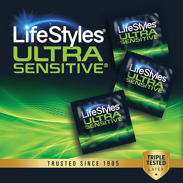 LIFESTYLES ULTRA SENSITIVE NATURAL FEELING LUBRICATED LATEX CONDOMS, 40 COUNT