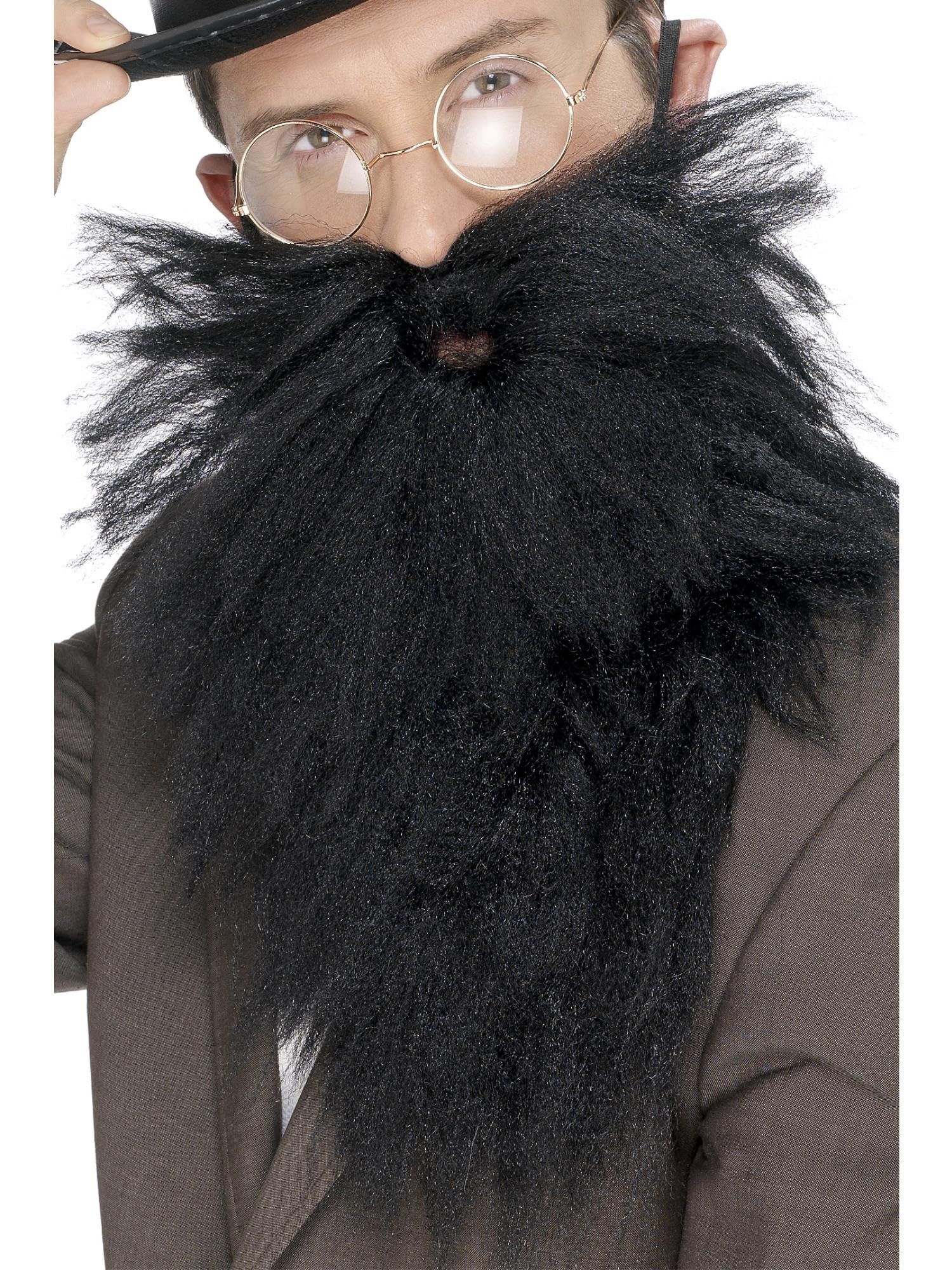 Smiffys Long Beard & Tash, Black , Cosmetics and Disguises Fancy Dress, Cosmetic Dress Up Cosmetics & Disguises Halloween
