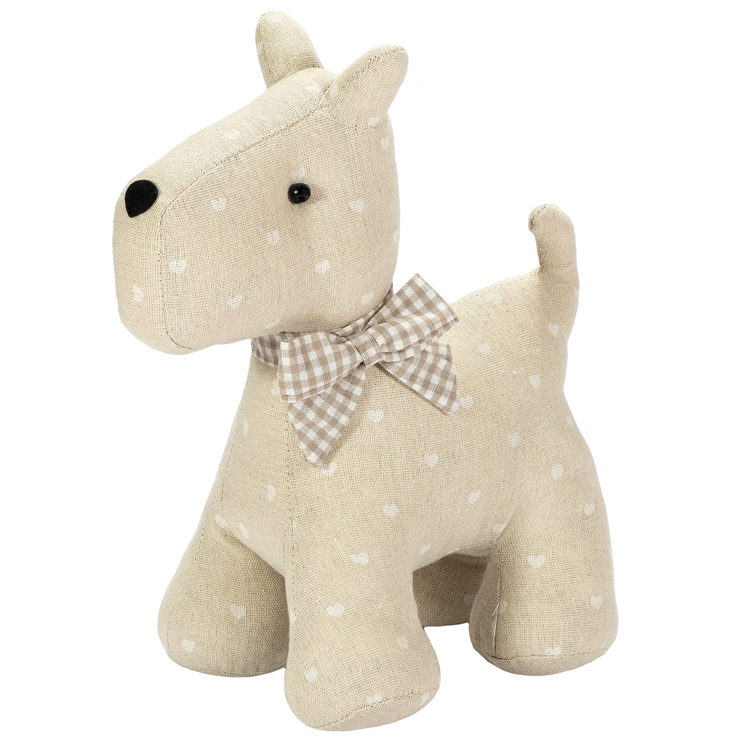 SPOTTED DOG GIFT COMPANY Dog Door Stop - Fabric Animal Door Stopper - 1.5kg Heavy Weighted Doorstop for Floor, Cute Home Decor and Gifts for Dog Lovers (Terrier Hearts)