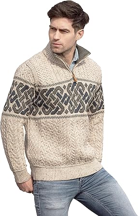 cable knit half zip