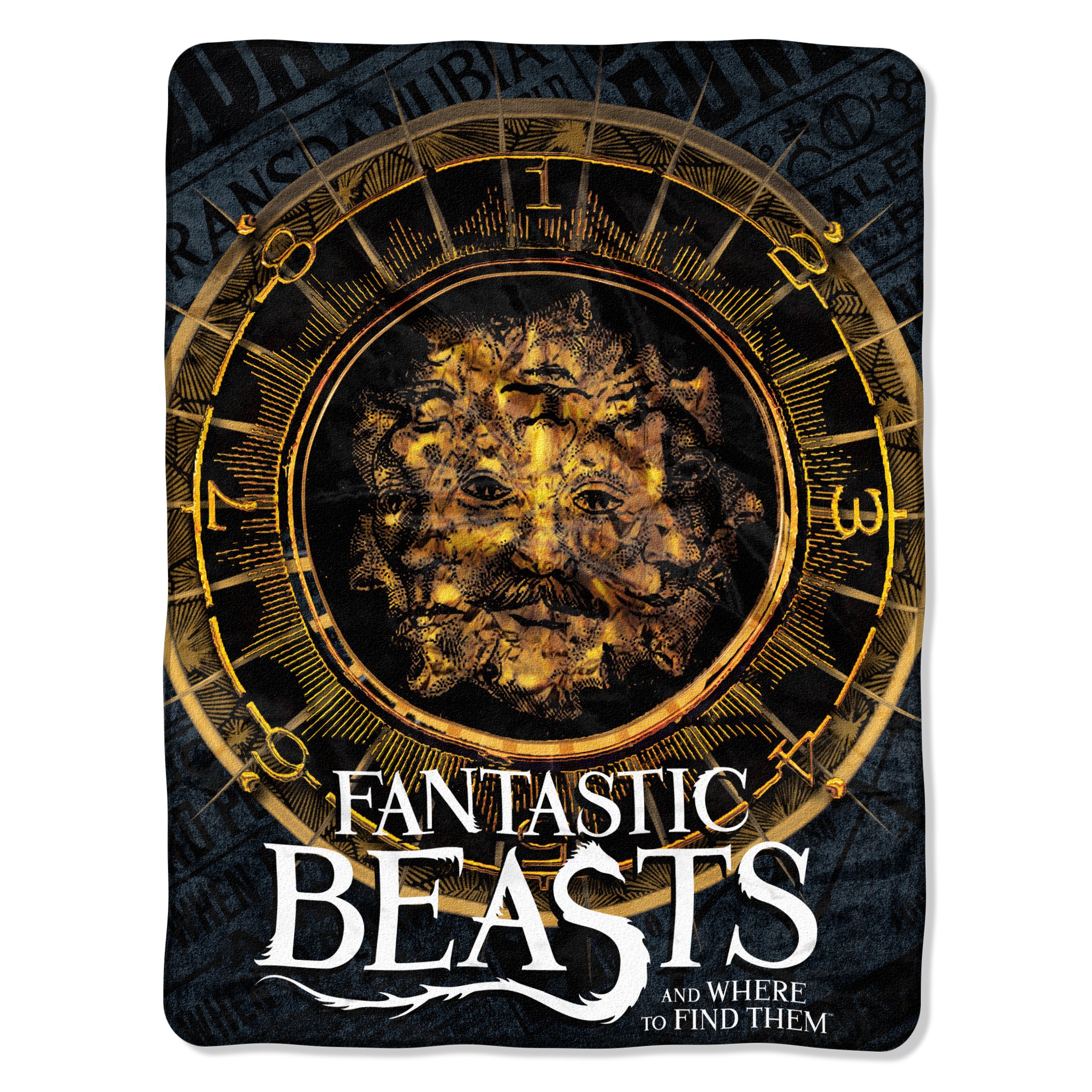 The Northwest Company Fantastic Beasts, "Many Faces" Micro Raschel Throw Blanket, 46" x 60", Multi Color
