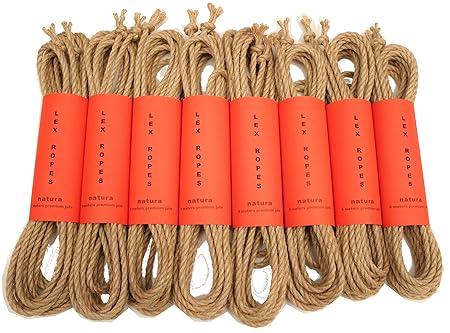 LEX ROPES natura Set Shibari Bondage Juteseil Rope Set 8 teilig je 8 m x 6 mm