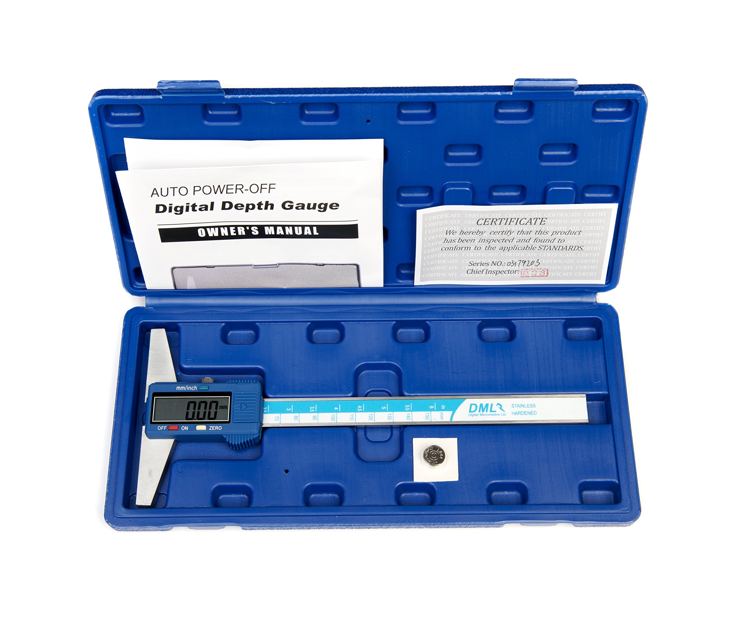 DML 150mm 6 Inch Digital Depth Gauge Stainless Steel 12 Months Warranty