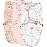 SwaddleMe by Ingenuity Original Swaddle, 100% Cotton, Improves Sleep & Calms Startle Reflex, 0-3 Months, 3-Pack - Coral Days