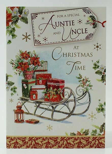 Auguri Di Natale Zii.Biglietto Di Natale Per Zia E Zio Saluto Verse Lusso Festive Tradizionale Amazon It Cancelleria E Prodotti Per Ufficio