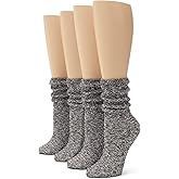 No nonsense womens Marl Slub Slouch Boot Sock, 4 Pair Pack