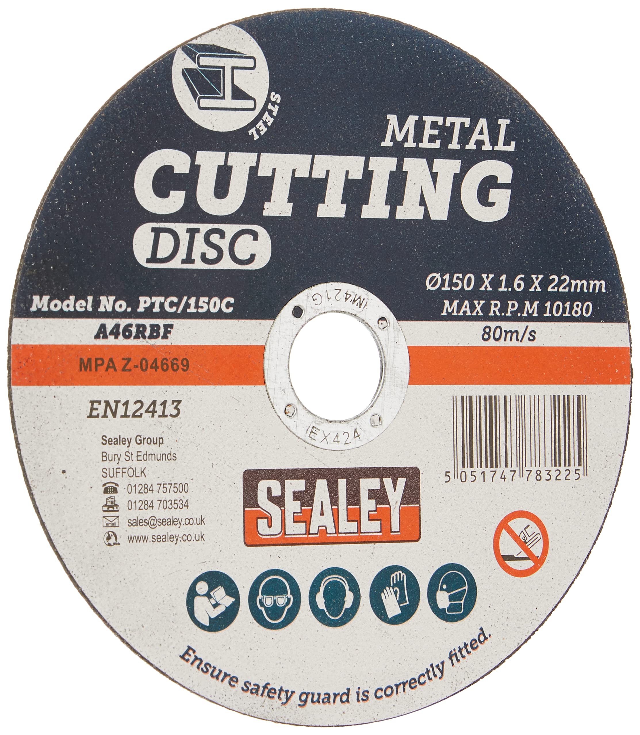 Sealey PTC/150C Cutting Disc Ø150 x 1.6mm 22mm Bore