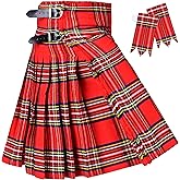 Kilt for Men - 16oz Traditional Scottish Tartan, 5 Yards Premium Acrylic Wool Kilts