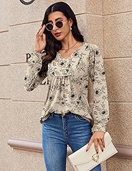 Zeagoo Long Sleeve Summer Tops for Women Floral