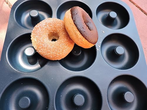 Large Non-Stick 100% LFGB Grade Silicone Donut Pan, Makes Full