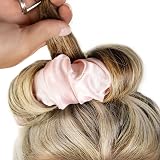 Brushworks Heatless Curling Hair Scrunchie Pink Satin Overnight Damage-Free view 6