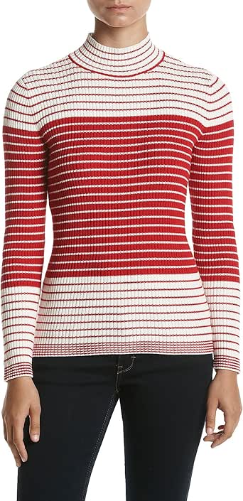 Women's Mock Turtleneck Cashmere Sweater with a front V-cutout (Burgundy)