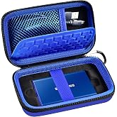 PAIYULE Hard Case for Samsung T7/T7 Touch SSD 500GB-2TB Blue | Hard EVA Case with Fitted SSD slot, Cable Pocket and Carabiner